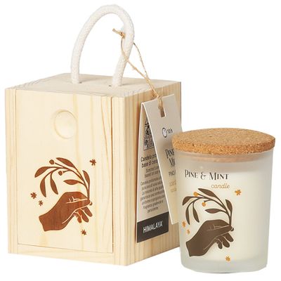 HIMALAYA CANDLE BOX LEGNO OLIV